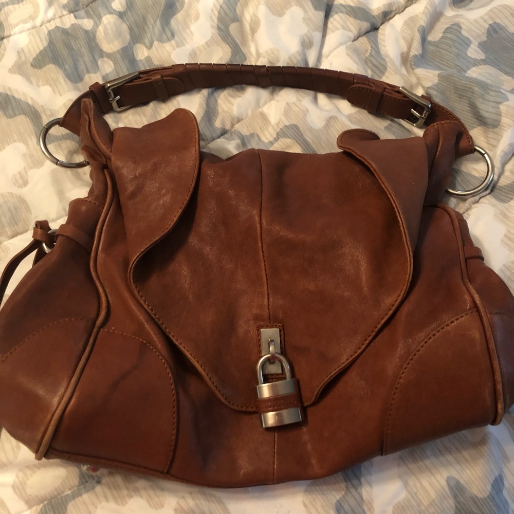 Brown leather purse